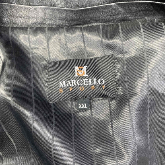 Marcello Sport Mens Black Lambskin Long Sleeve Full Zip Jacket Size XXL - Picture 3 of 14